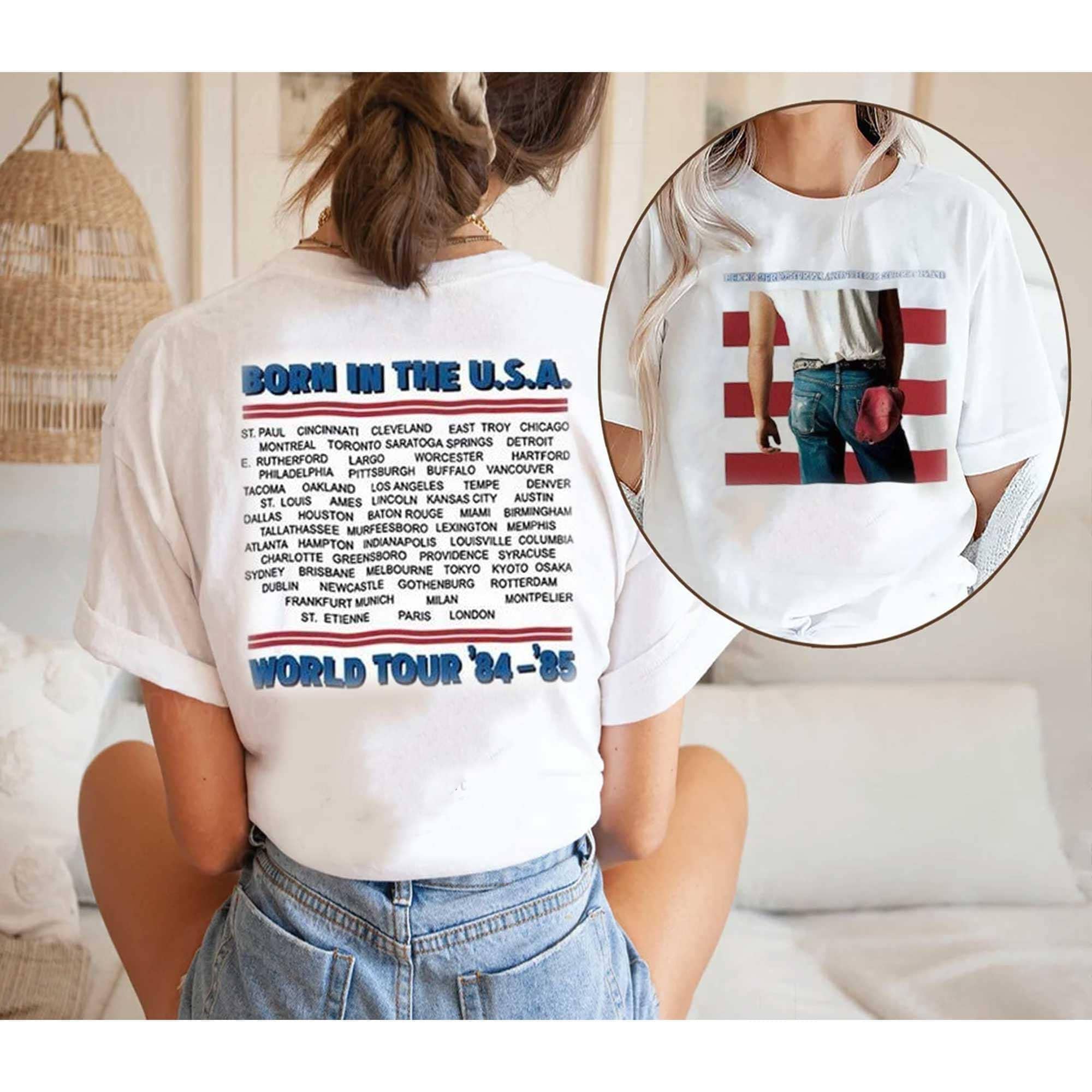 2 Sided Bruce Springsteen Born in the USA World Tour Shirt, Bruce Springsteen Shirt