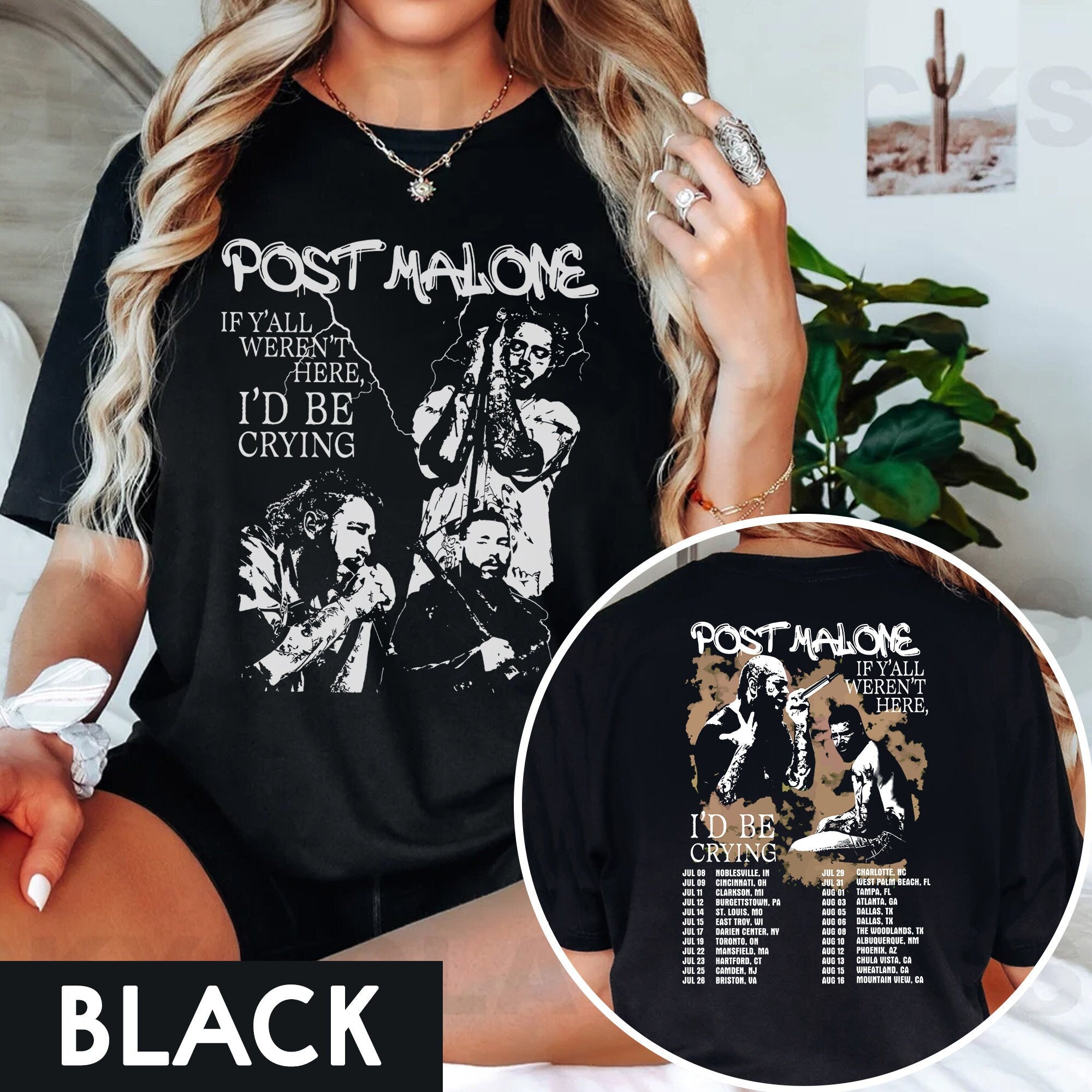 Post Malone Shirt, Music Rap Vintage Shirt, If Y'all Weren't Here I'd Be Crying Tour 2023