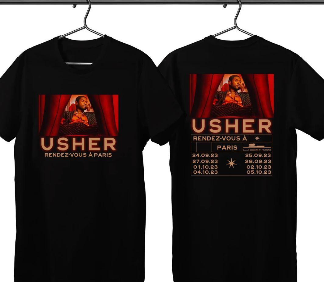 2023 Usher My Way The Vegas Residency Tour T-Shirt, Usher US Tour 2023 T-Shirt