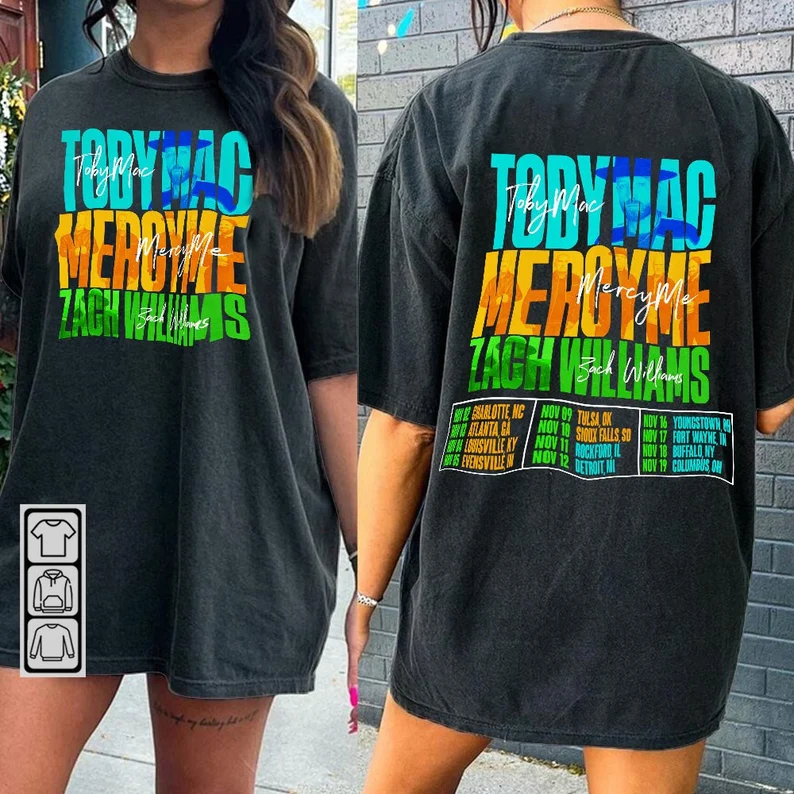 TobyMac MercyMe and Zach Williams Tour Music Shirt