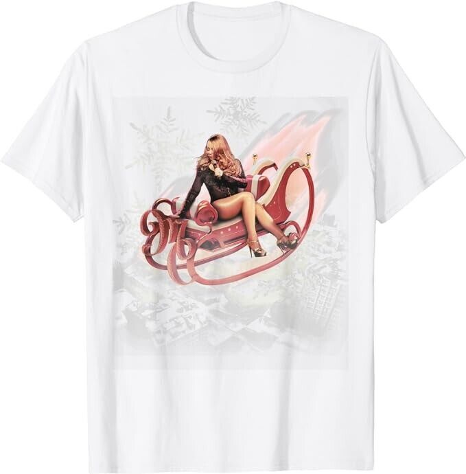 2-Sided Mariah Carey Merry Christmas One Sleigh New White T-Shirt Allsizes