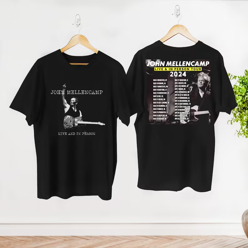 2024 John Mellencamp Live And In Person Tour T-shirt, John Mellencamp Vintage
