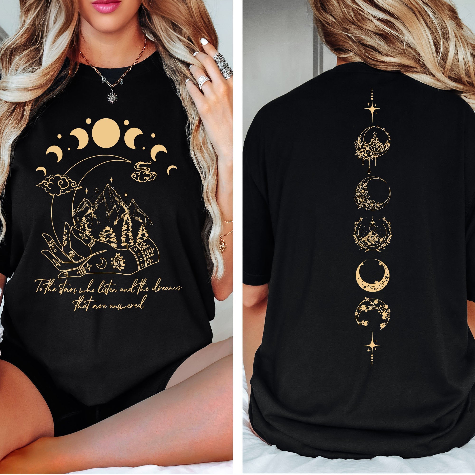 ACOTAR Velaris 2 Side Patten Shirt, To The Stars City, The Night Court Shirt, Dark Romance, Fantasy Reader, Book lover Gift