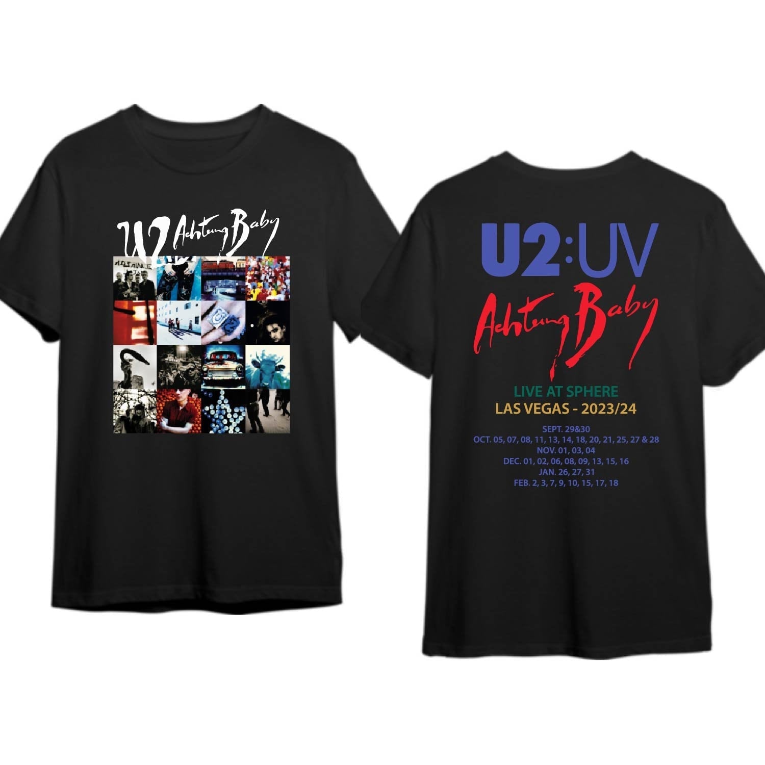 U2:UV Achtung Baby Live at Sphere 2024 Tour Shirt, 2024 Music Tour Shirt, Gift For Fan
