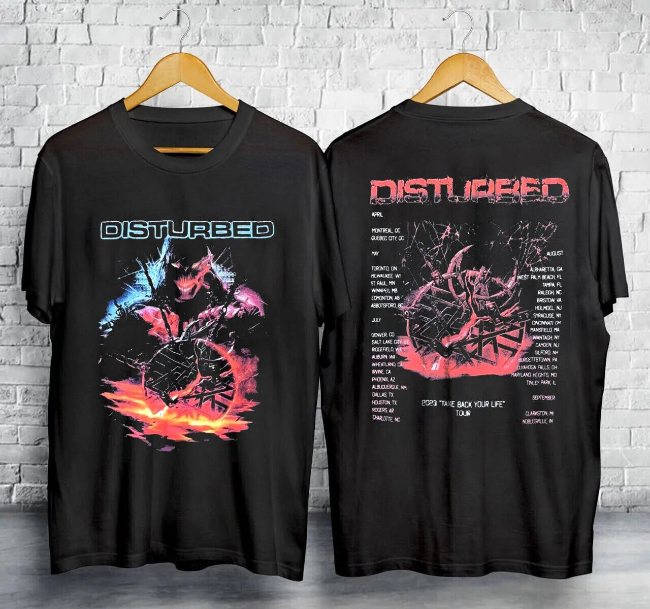 RARE!! Disturbed Music Band 2024 Tour Take Back Your Life T-Shirt