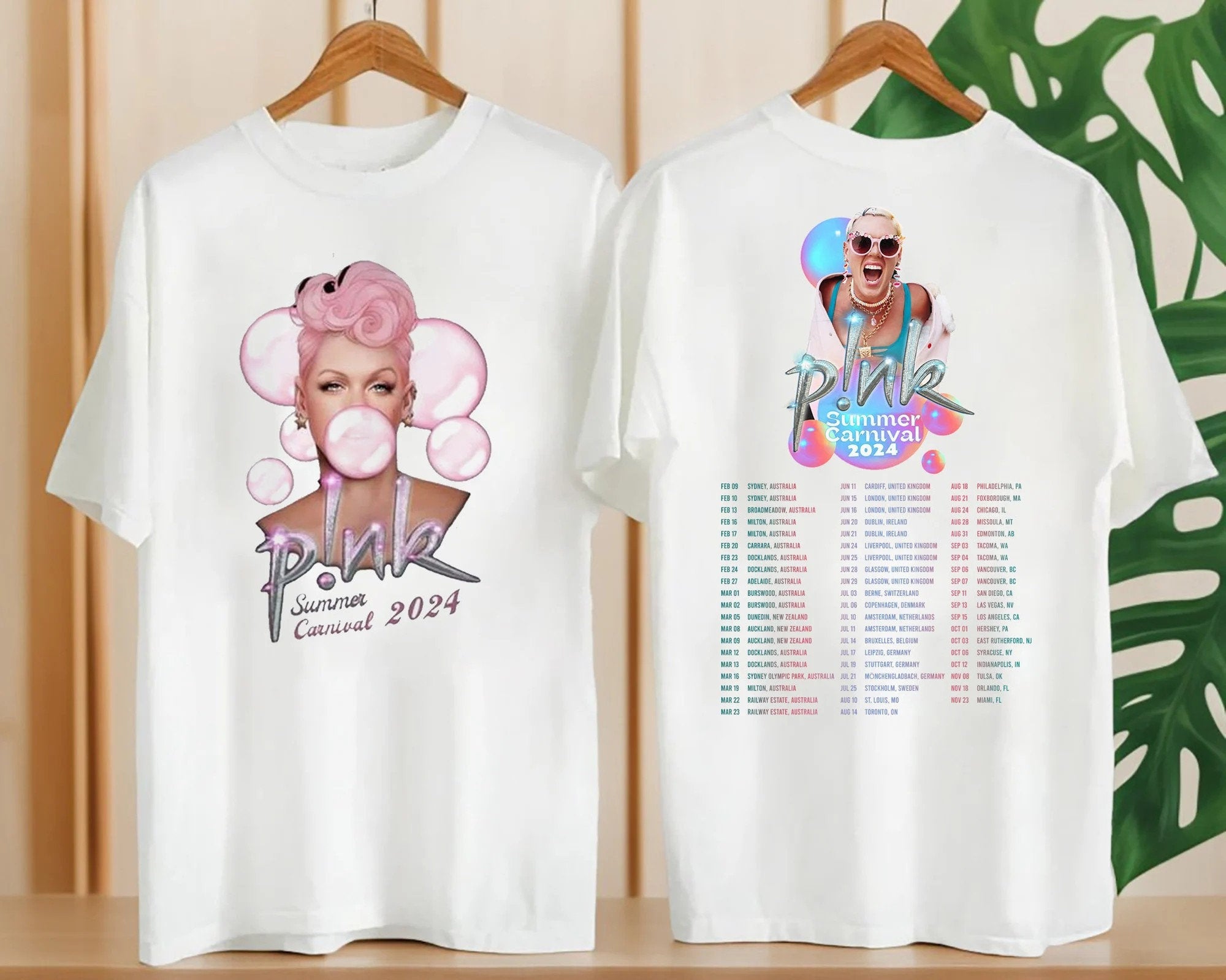 2024 P!NK Pink Tour Graphic T-Shirt, Summer Carnival 2024 Pink Tee, Pink Singer