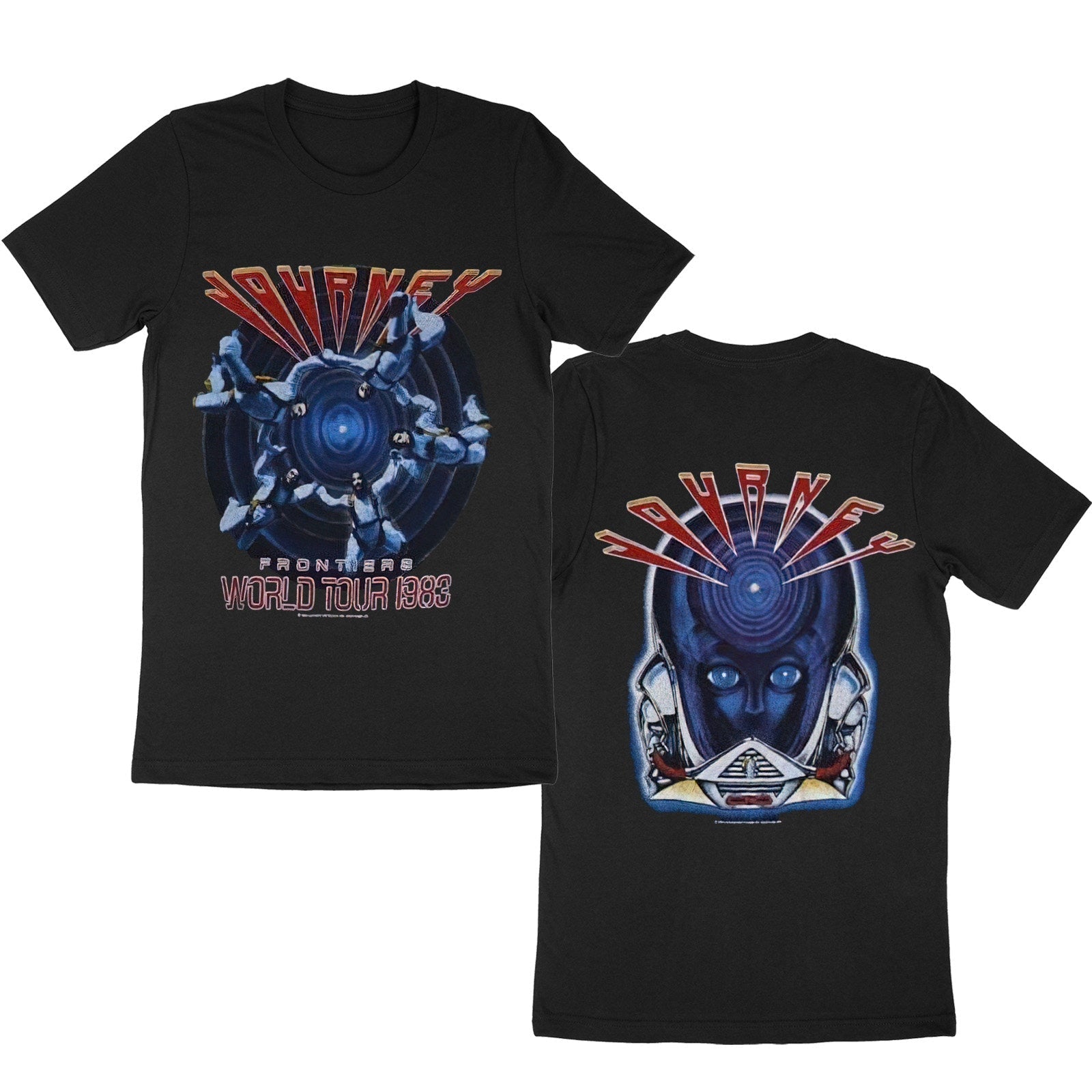 Vintage 80s Journey Frontiers World Tour Concert Rock Music T-Shirt