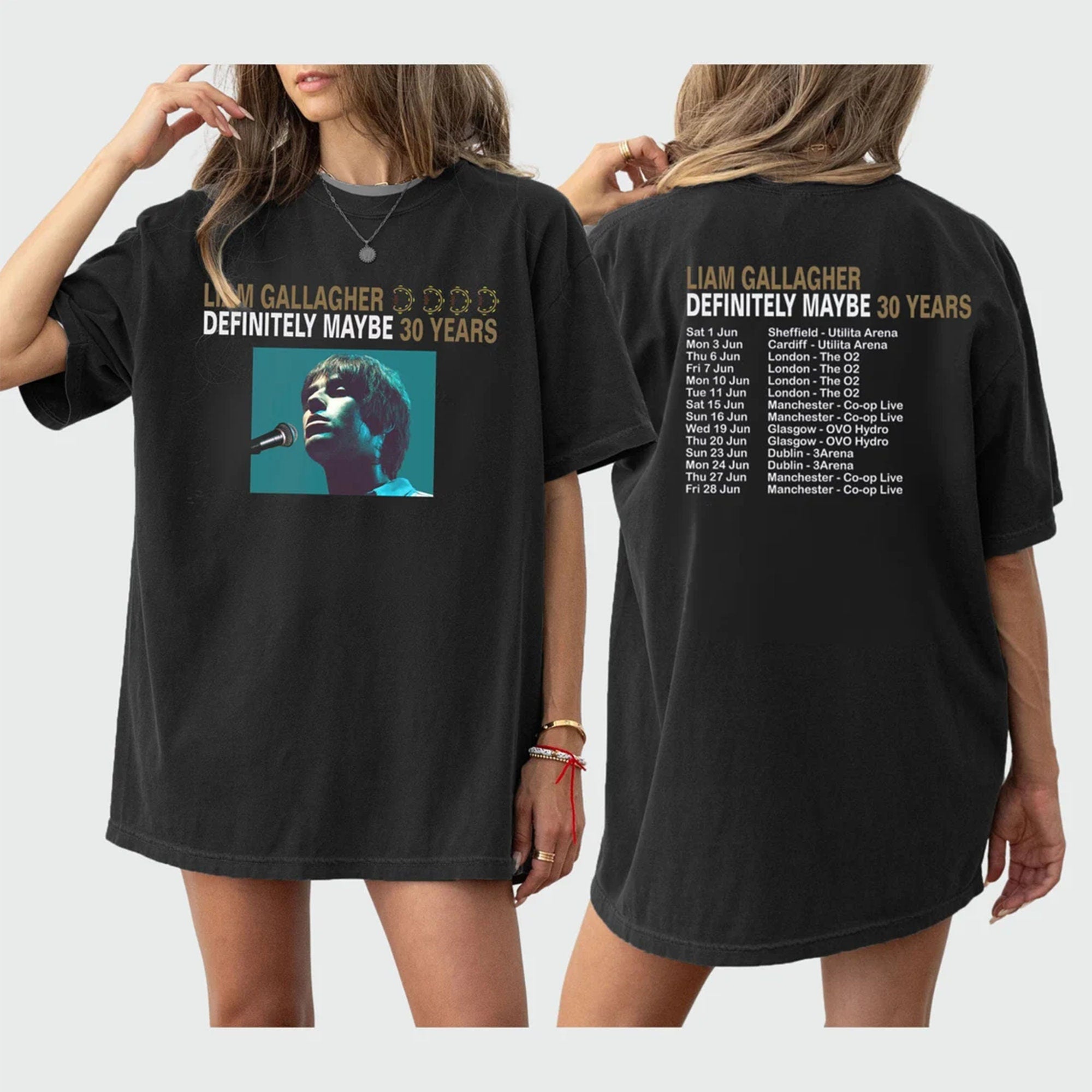 2 Sides Definitely Maybe 2024 Tour T Shirt| Liam Gallagher