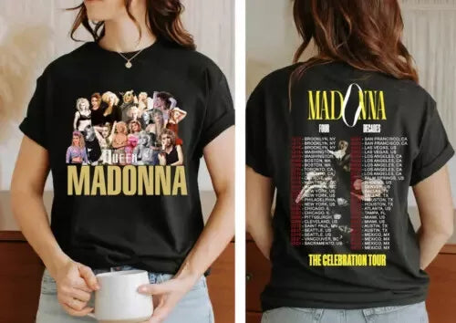 Madonna The Celebration Tour Four Decades Music Tour 2024 Two-Sided Shirt
