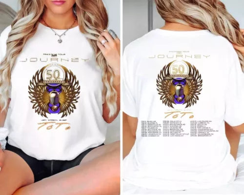 Journey 2024 Freedom Tour T-Shirt Concert Toto Fans Music
