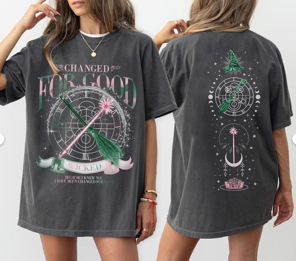 Wicked Changed For Good Shirt, Pink And Green Witch, Wicked The Musical Shirt