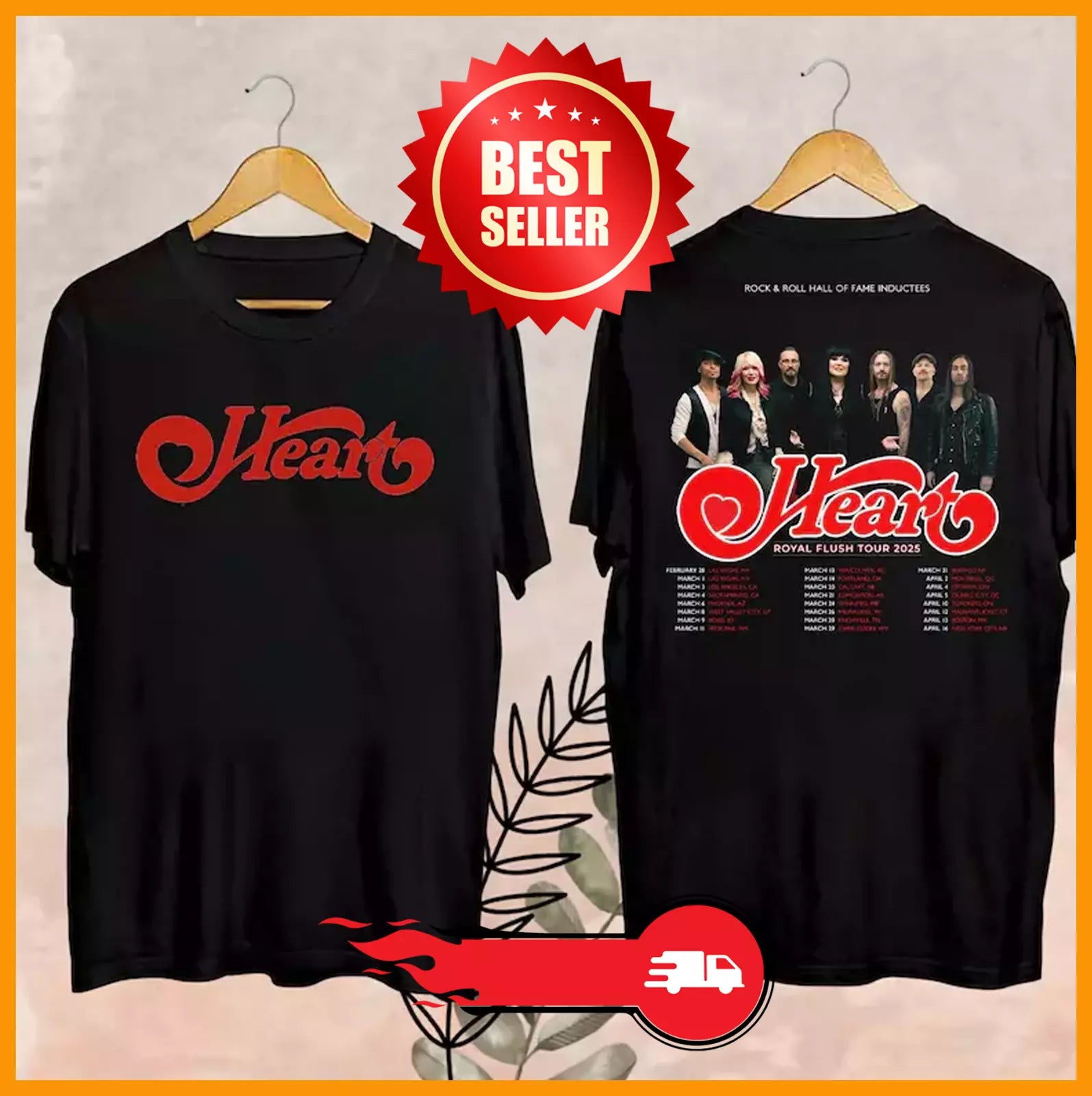 2025 Heart Band Royal Flush Tour T-Shirt, Rock Band Heart 2025 Tour Shirt