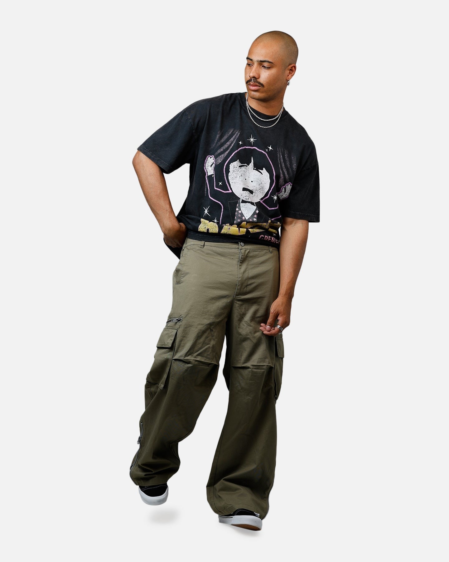 73 Studio The Amazing Randy Heavyweight T-Shirt Black Acidwash