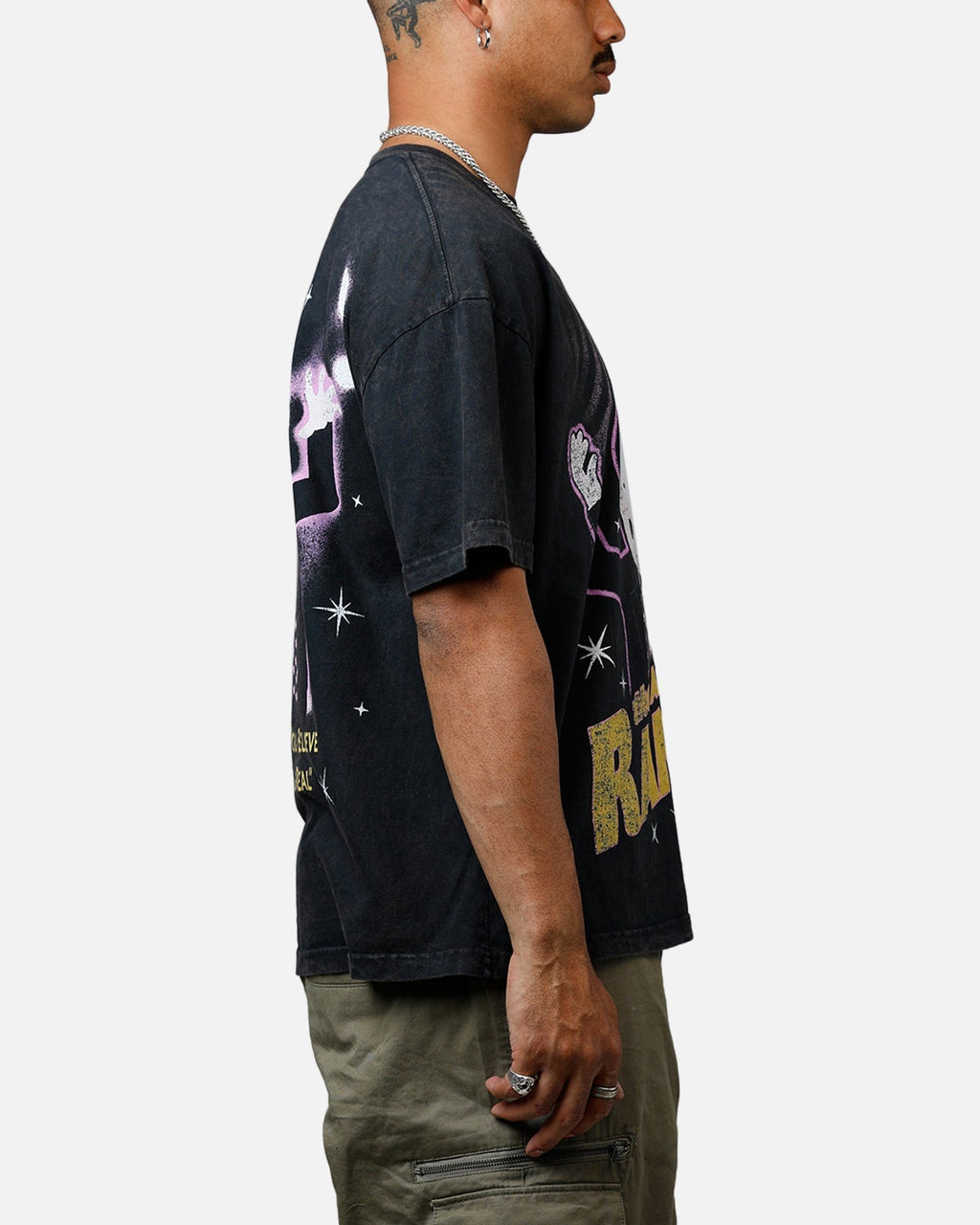 73 Studio The Amazing Randy Heavyweight T-Shirt Black Acidwash