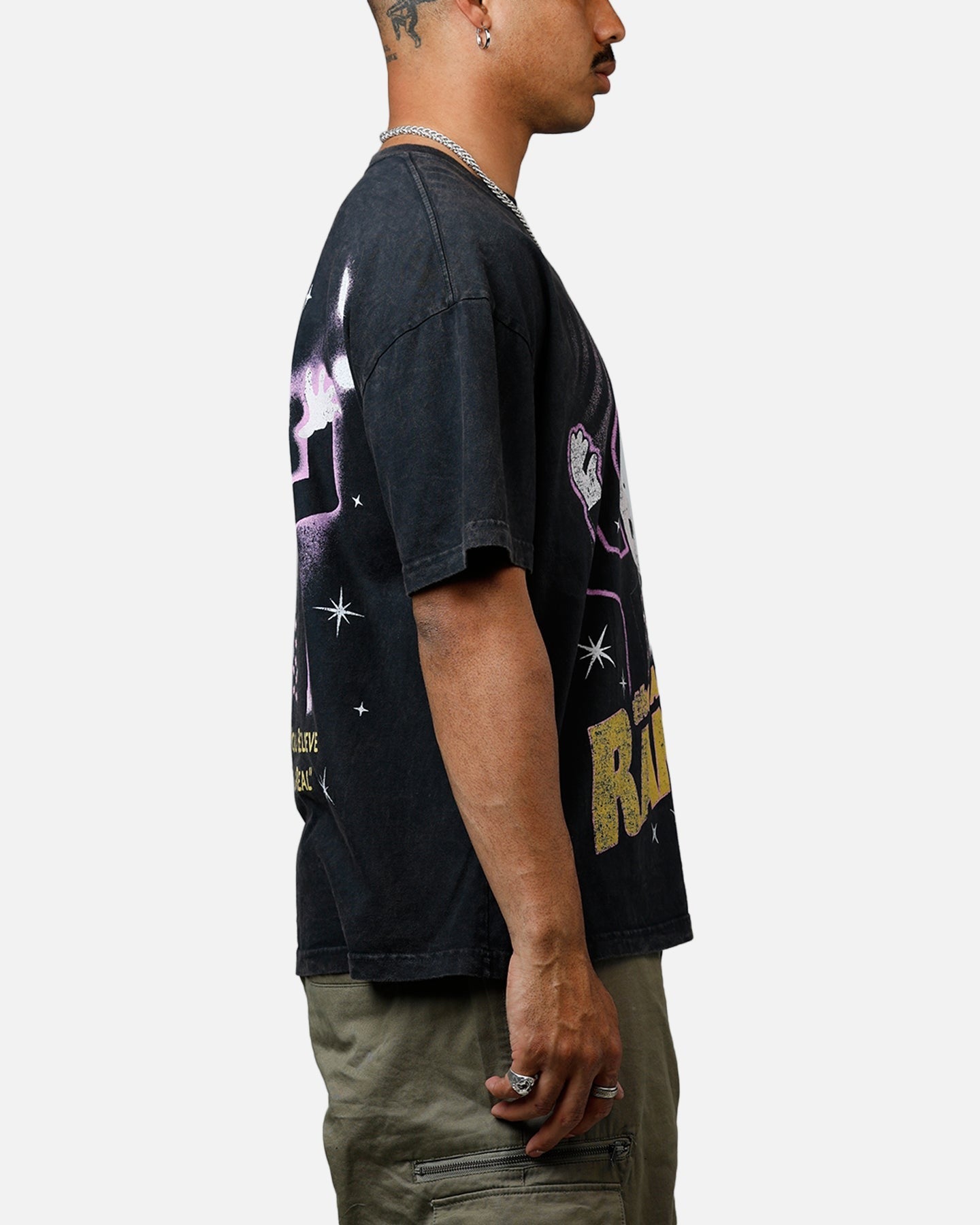 73 Studio The Amazing Randy Heavyweight T-Shirt Black Acidwash