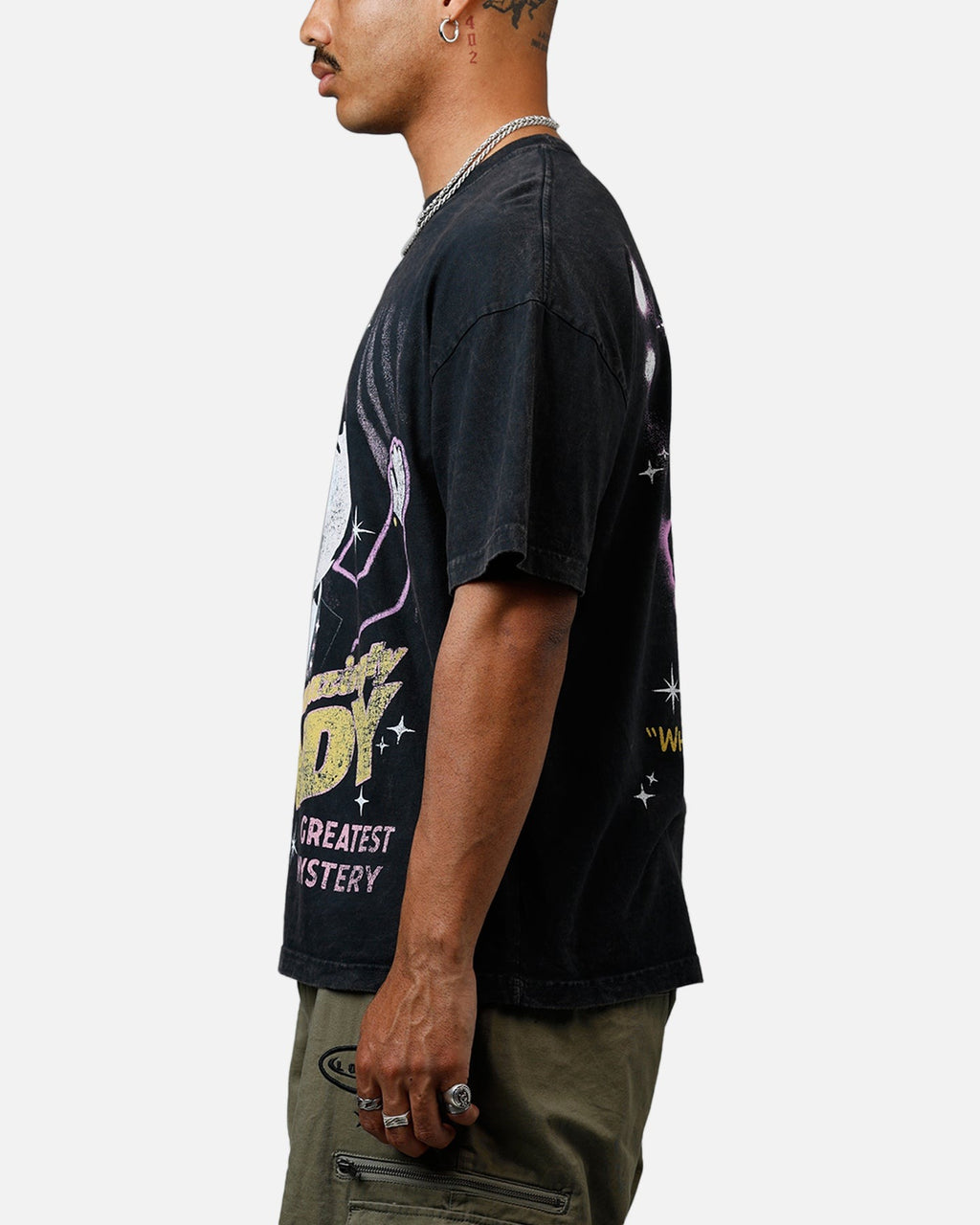 73 Studio The Amazing Randy Heavyweight T-Shirt Black Acidwash