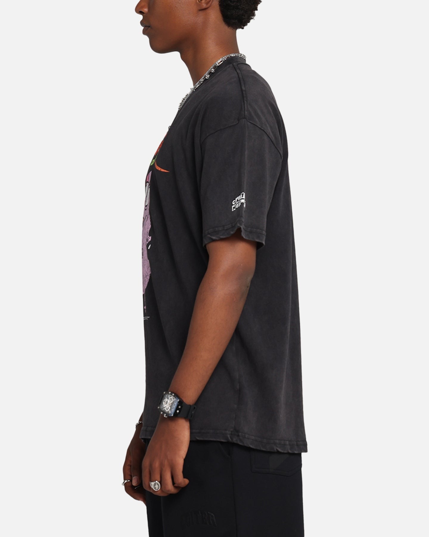 73 Studio X Cartoon Network Courage The Cowardly Dog Grail Vintage T-Shirt Black Acidwash