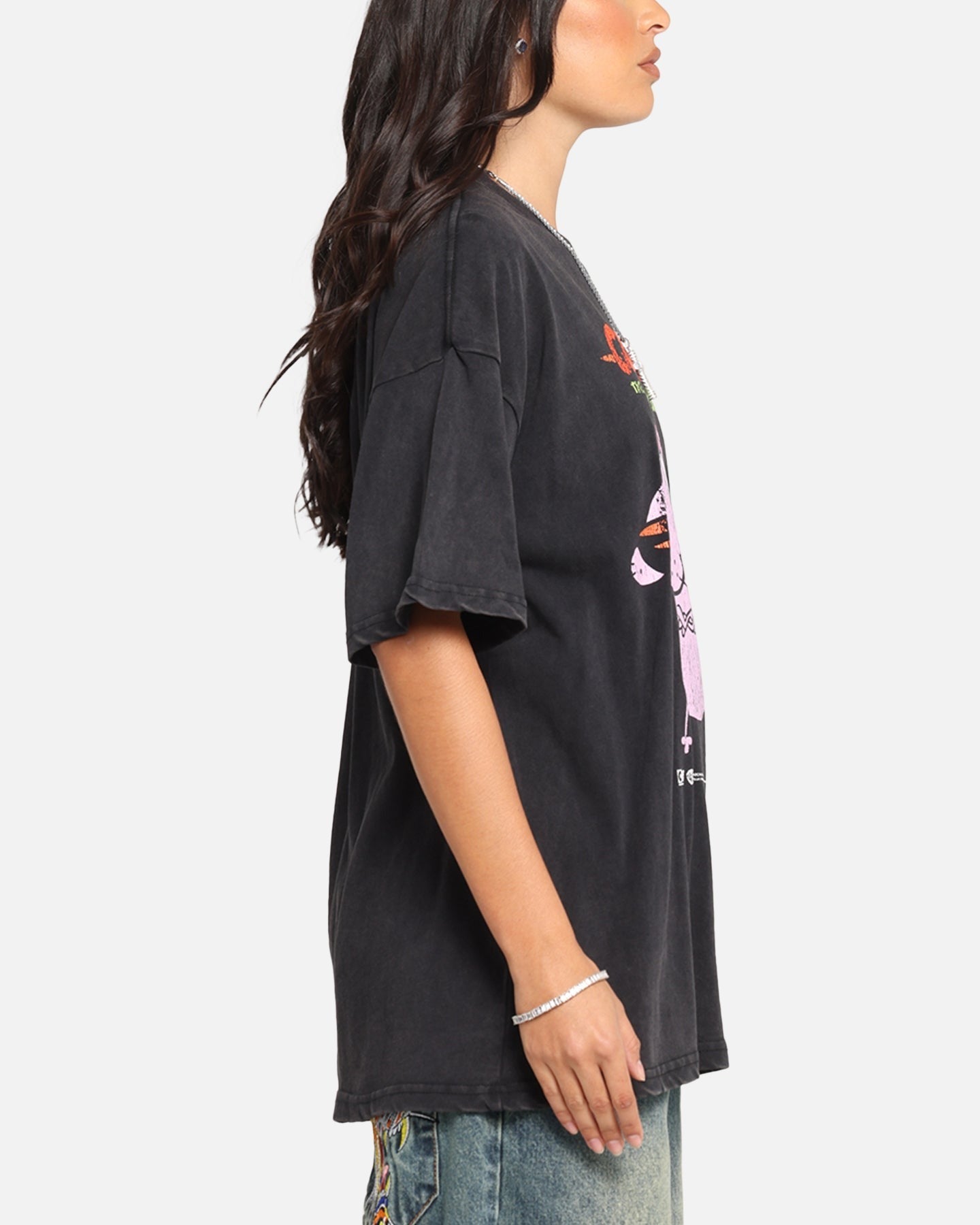 73 Studio X Cartoon Network Courage The Cowardly Dog Grail Vintage T-Shirt Black Acidwash Style001