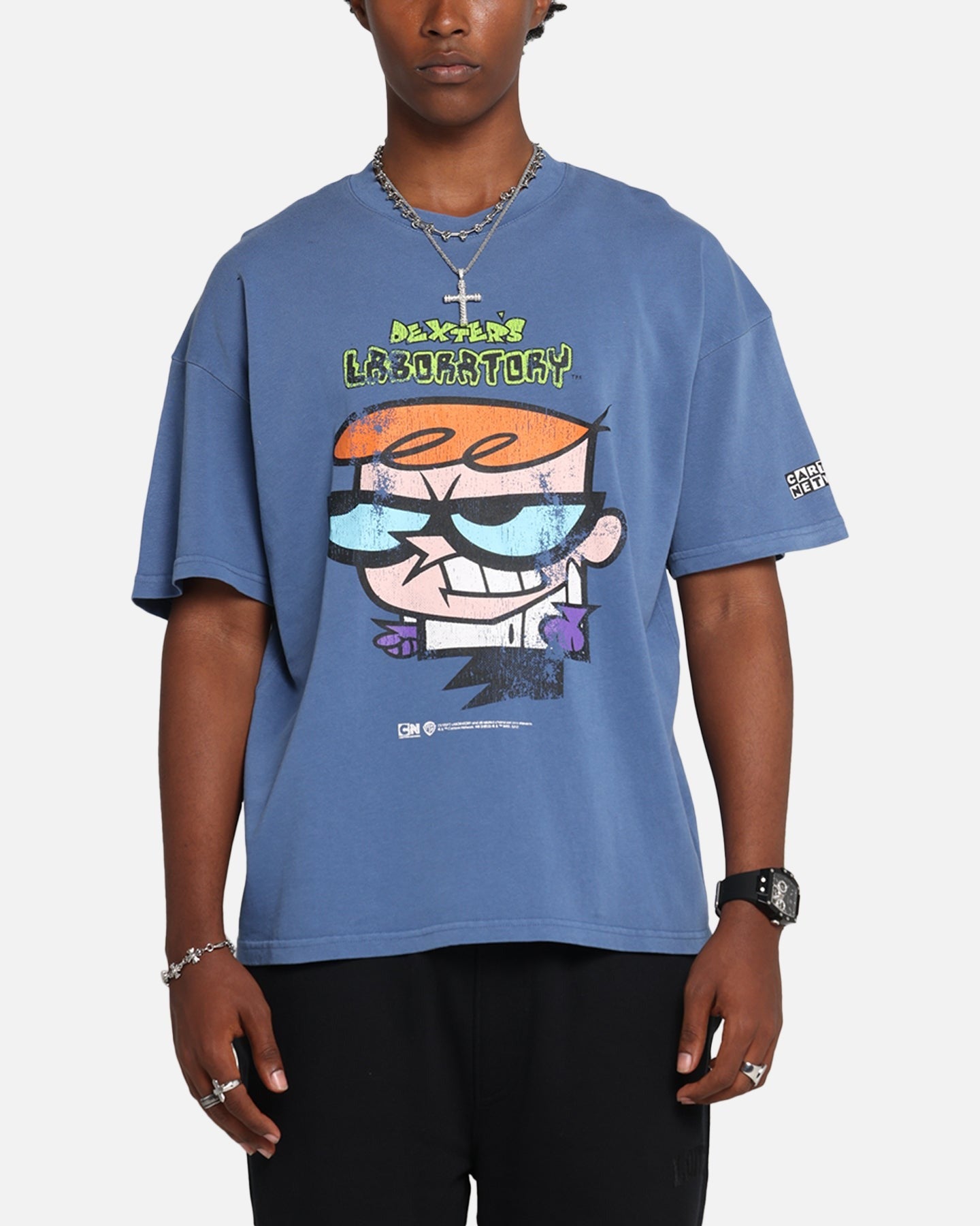 73 Studio X Cartoon Network Dexter's Laboratory Grail Vintage T-Shirt Cobalt