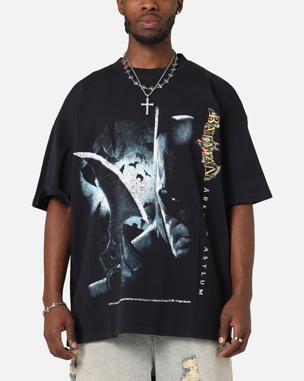 73 Studio X DC Batman Arkham Asylum Vintage T-Shirt Navy