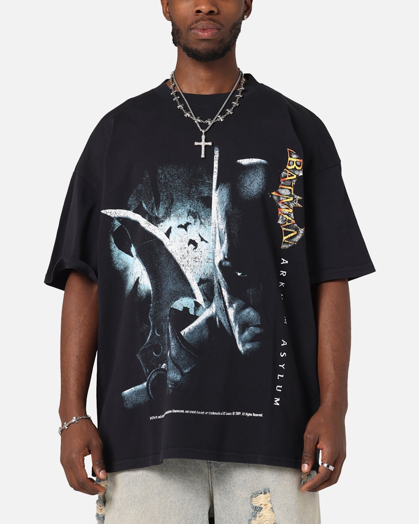 73 Studio X DC Batman Arkham Asylum Vintage T-Shirt Navy