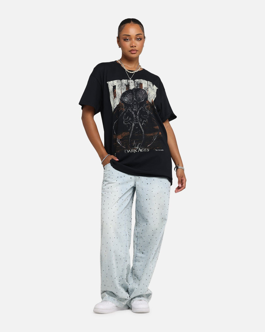 73 Studio X Doom Cacodemon Metal T-Shirt Black Style001