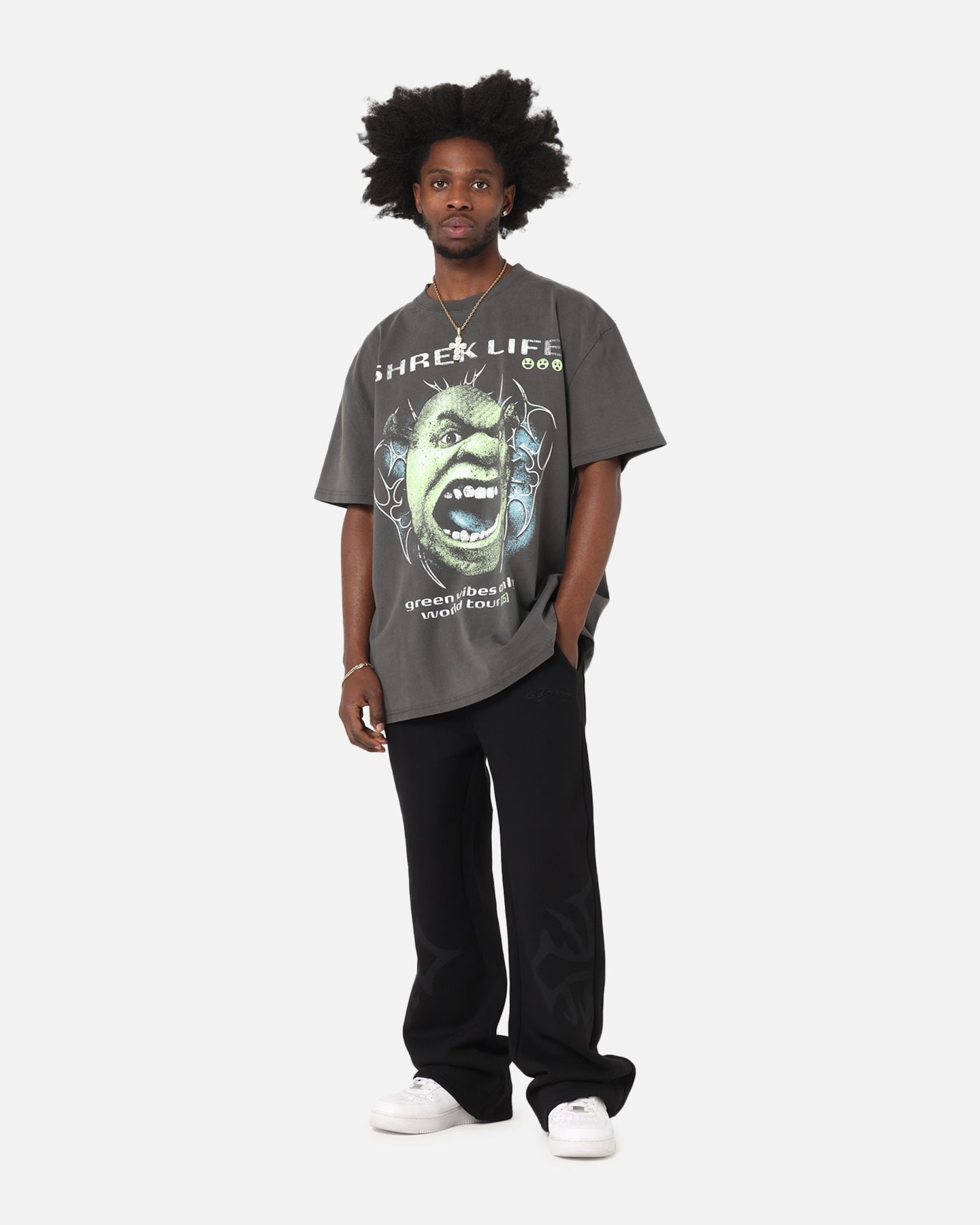 73 Studio X Shrek Rave Heavy T-Shirt Black Wash