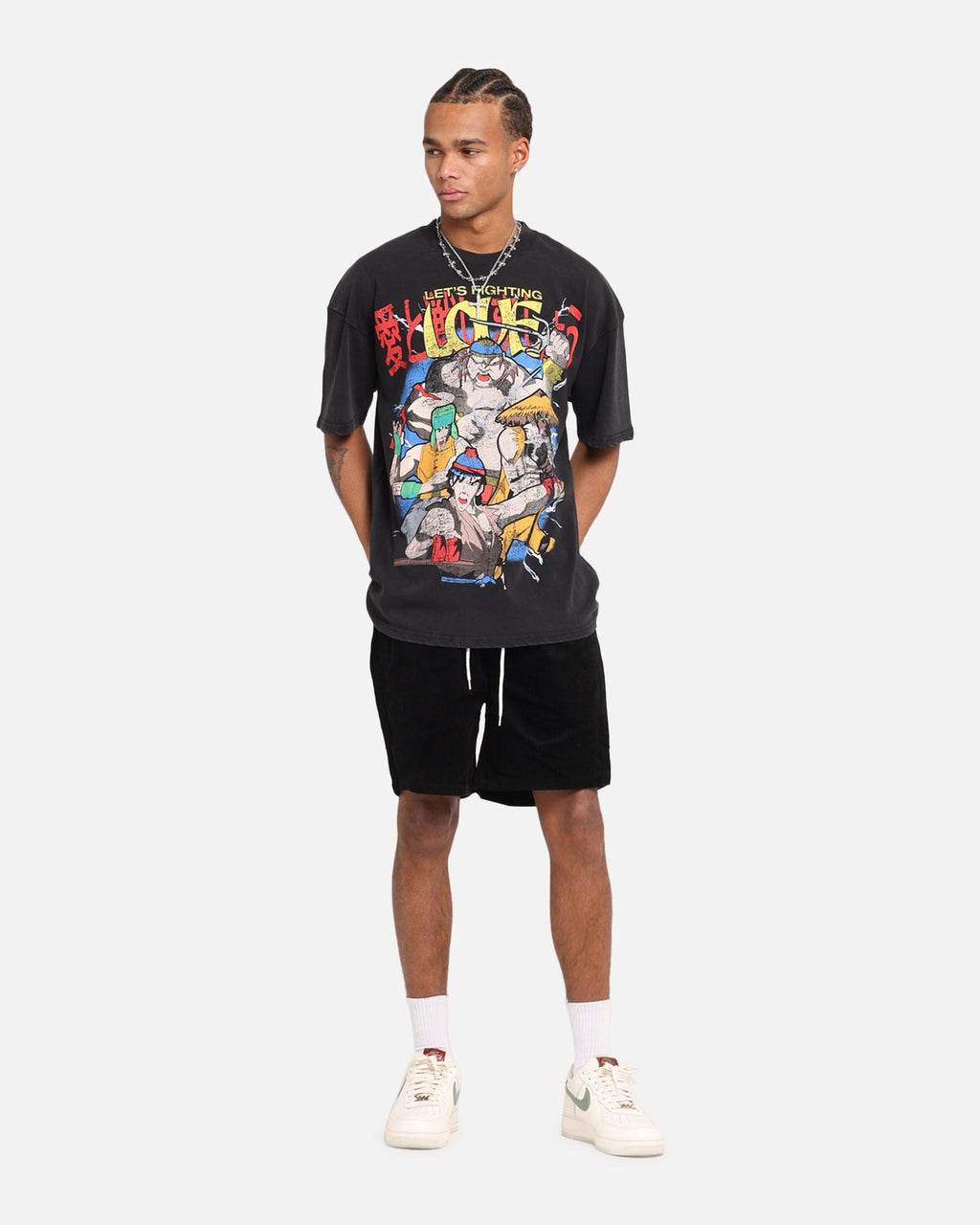 73 Studio X South Park Lets Fighting Love Vintage T-Shirt Black Acidwash