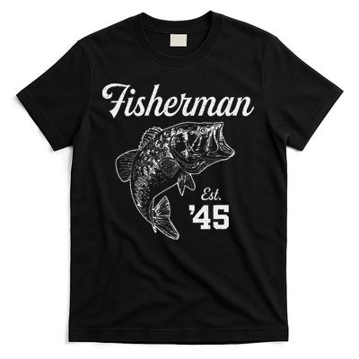 78 Year Old Bass Fisherman Fishing 1945 78th Birthday T-Shirt