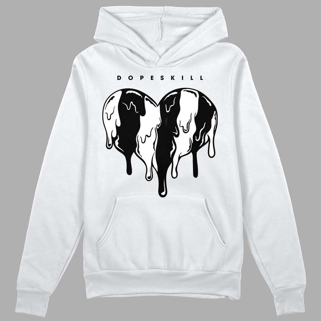 85 Black White 1s DopeSkill Hoodie Sweatshirt Slime Drip Heart Graphic