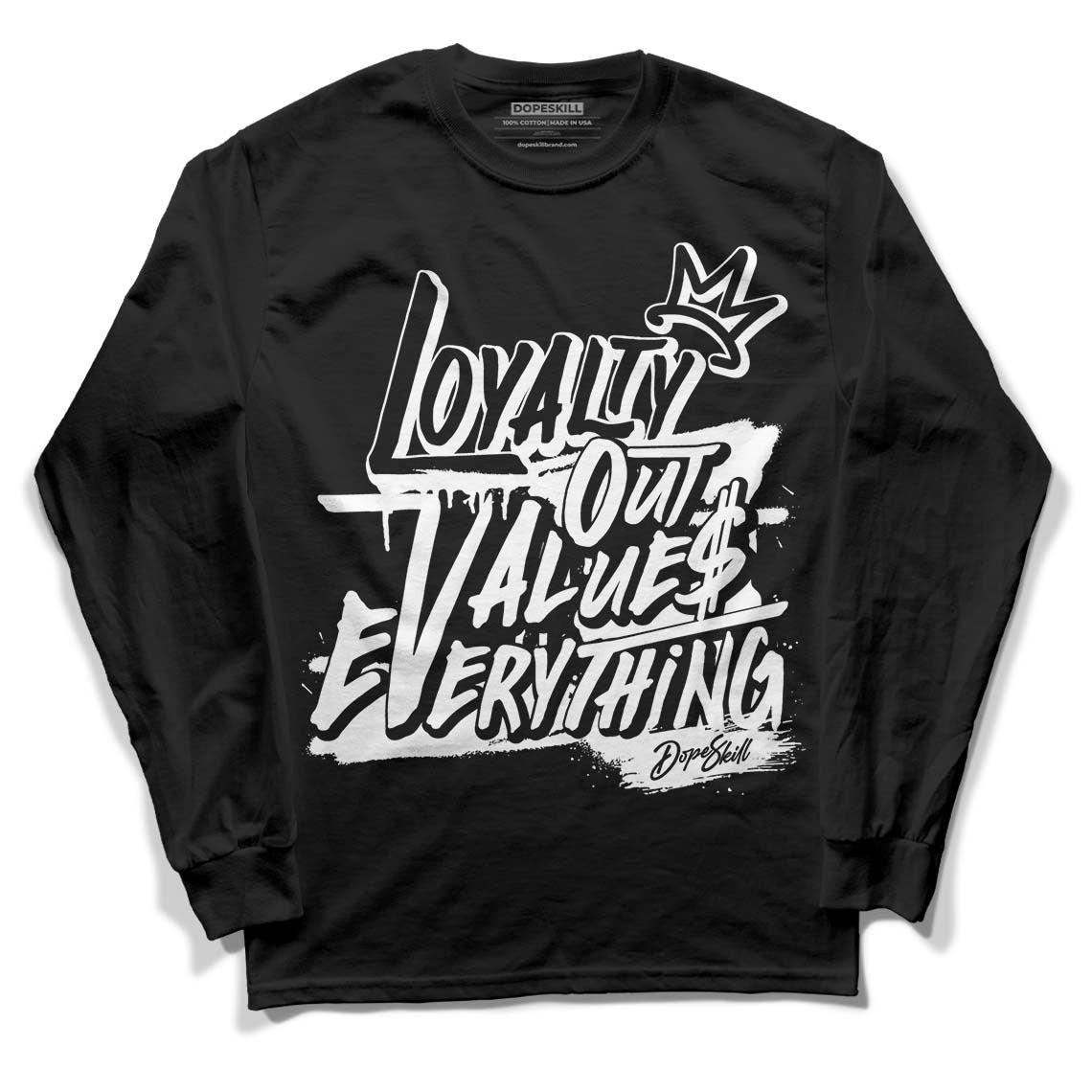 85 Black White 1s DopeSkill Long Sleeve T-Shirt LOVE Graphic