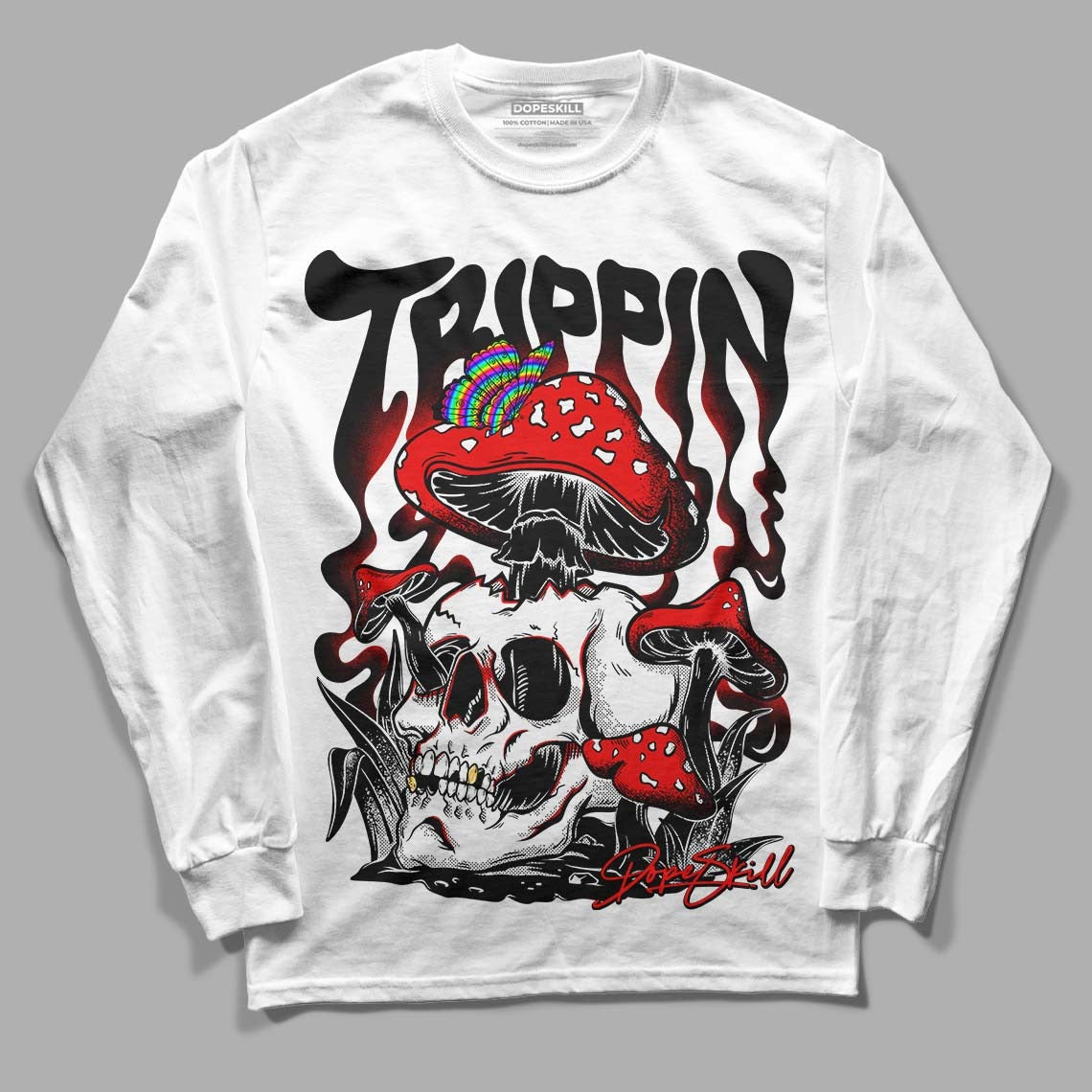 85 Black White 1s DopeSkill Long Sleeve T-Shirt Trippin Graphic