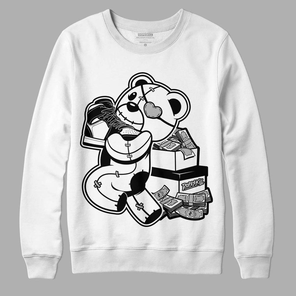 85 Black White 1s DopeSkill Sweatshirt Bear Steals Sneaker Graphic