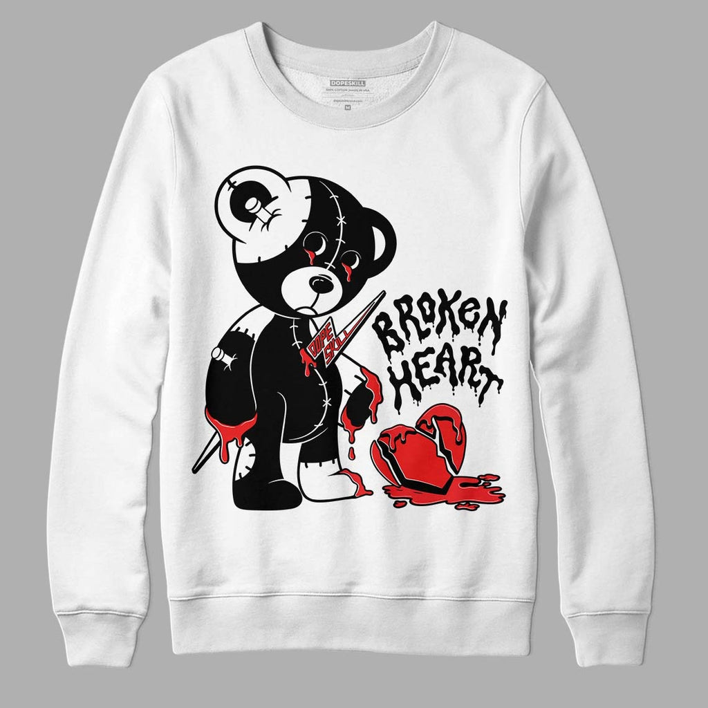 85 Black White 1s DopeSkill Sweatshirt Broken Heart Graphic
