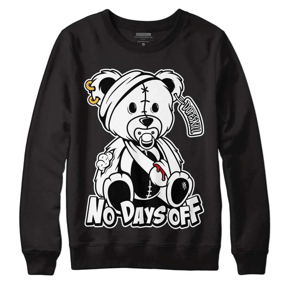 85 Black White 1s DopeSkill Sweatshirt Hurt Bear Graphic