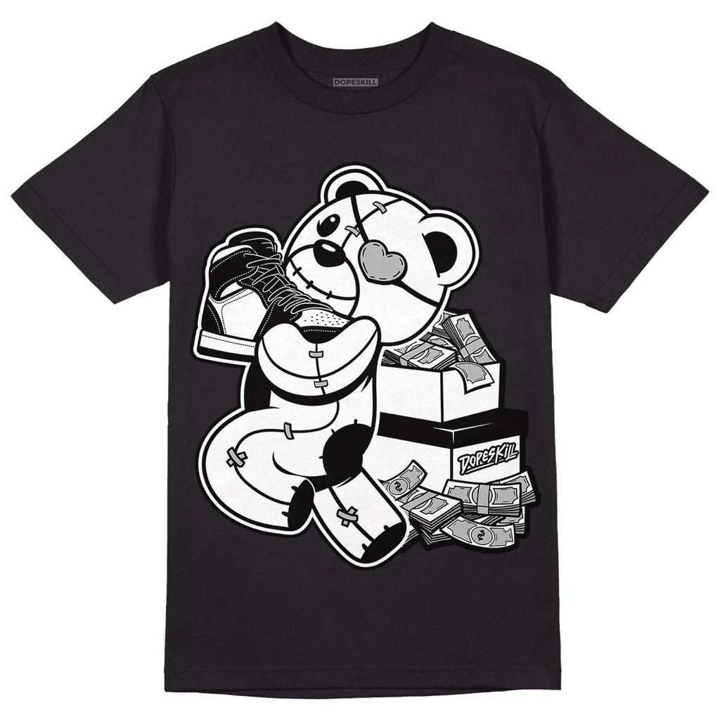 85 Black White 1s DopeSkill T-Shirt Bear Steals Sneaker Graphic