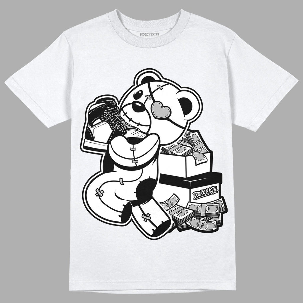 85 Black White 1s DopeSkill T-Shirt Bear Steals Sneaker Graphic