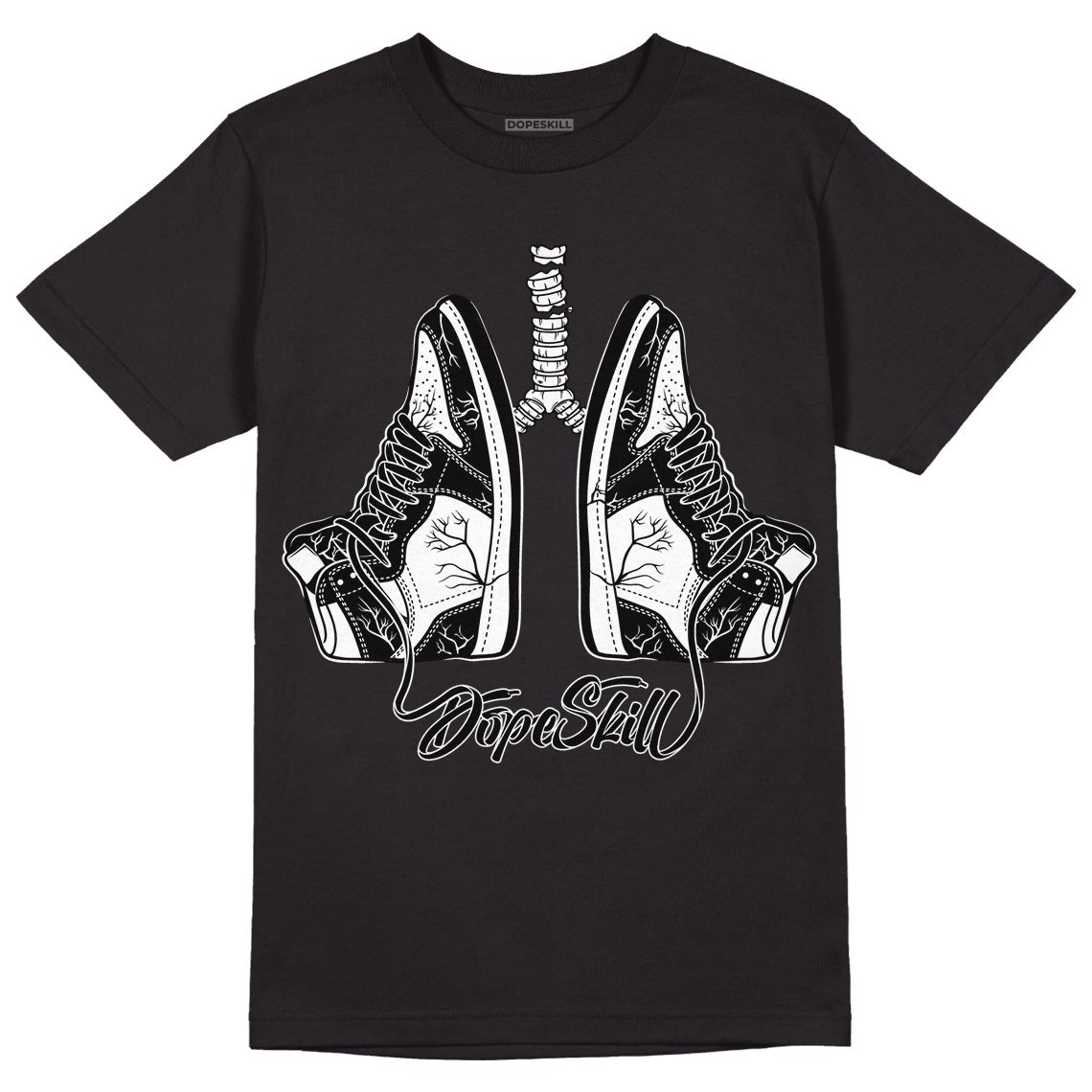 85 Black White 1s DopeSkill T-Shirt Breathe Graphic