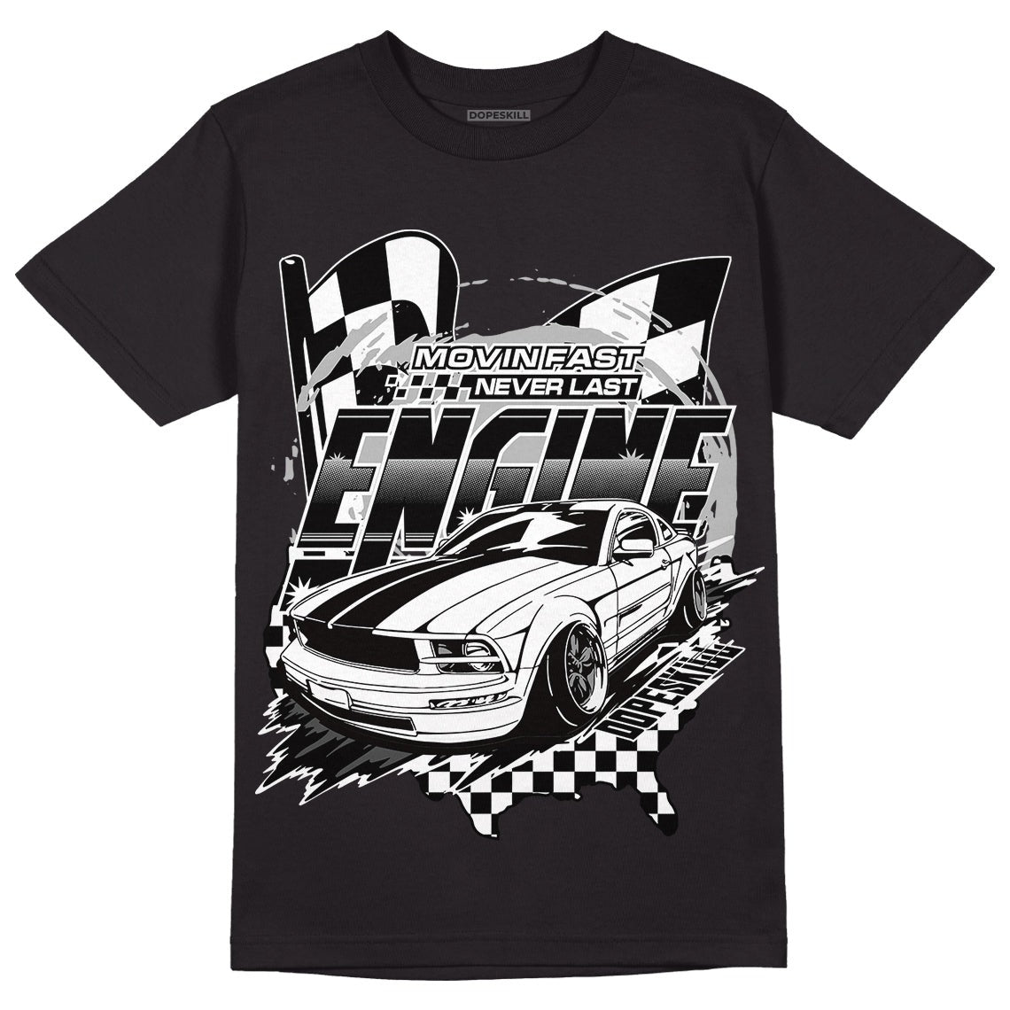 85 Black White 1s DopeSkill T-Shirt ENGINE Tshirt Graphic