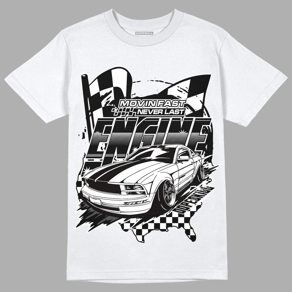 85 Black White 1s DopeSkill T-Shirt ENGINE Tshirt Graphic