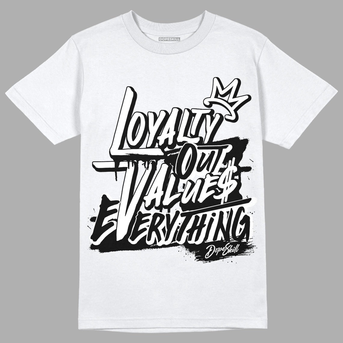 85 Black White 1s DopeSkill T-Shirt LOVE Graphic