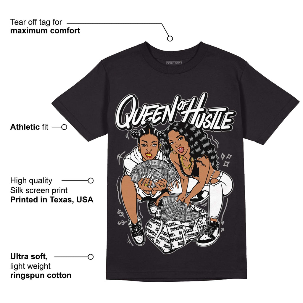 85 Black White 1s DopeSkill T-Shirt Queen Of Hustle Graphic