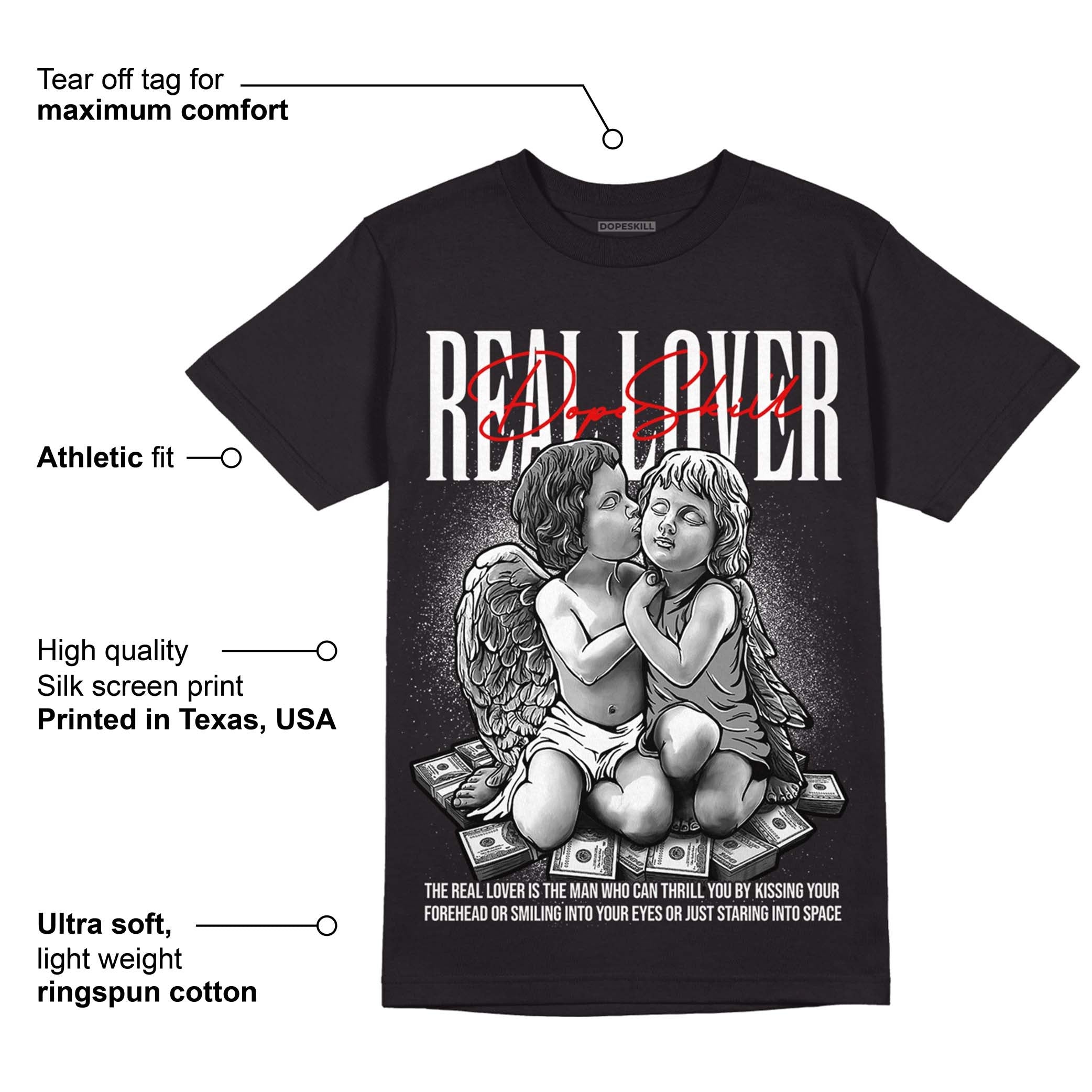 85 Black White 1s DopeSkill T-Shirt Real Lover Graphic