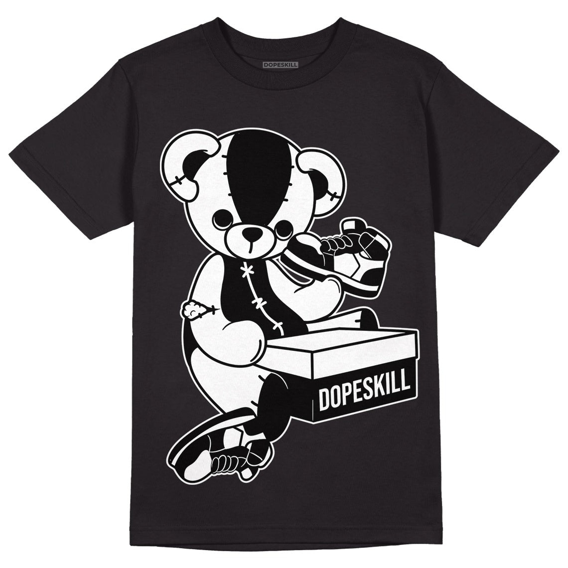 85 Black White 1s DopeSkill T-Shirt Sneakerhead BEAR Graphic