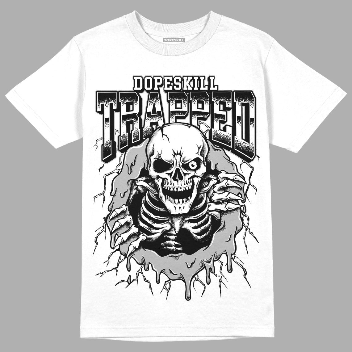 85 Black White 1s DopeSkill T-Shirt Trapped Halloween Graphic