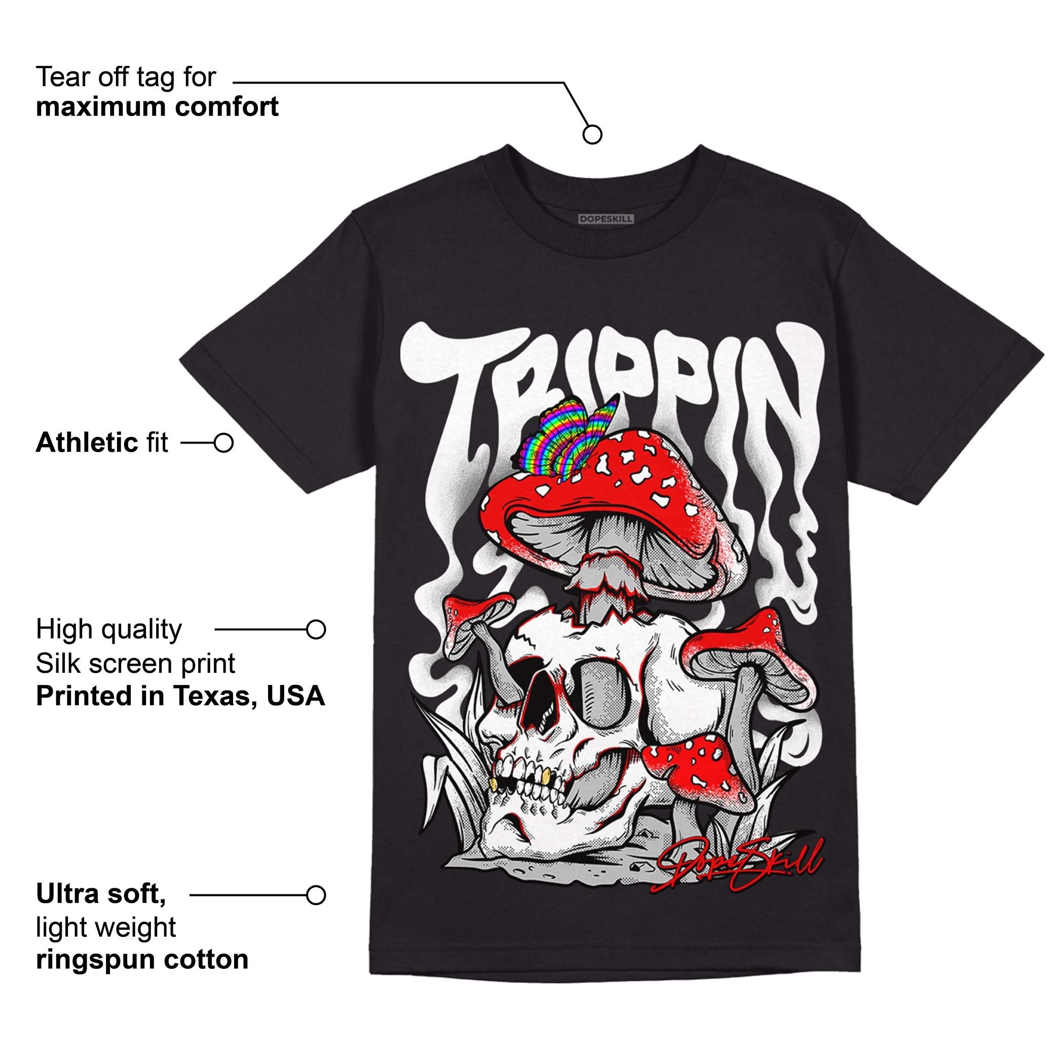 85 Black White 1s DopeSkill T-Shirt Trippin Graphic