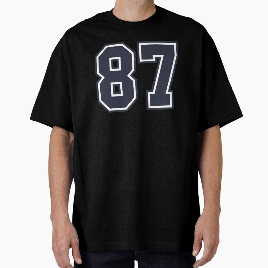 87 Sports Number Eighty-Seven Oversized T-Shirt