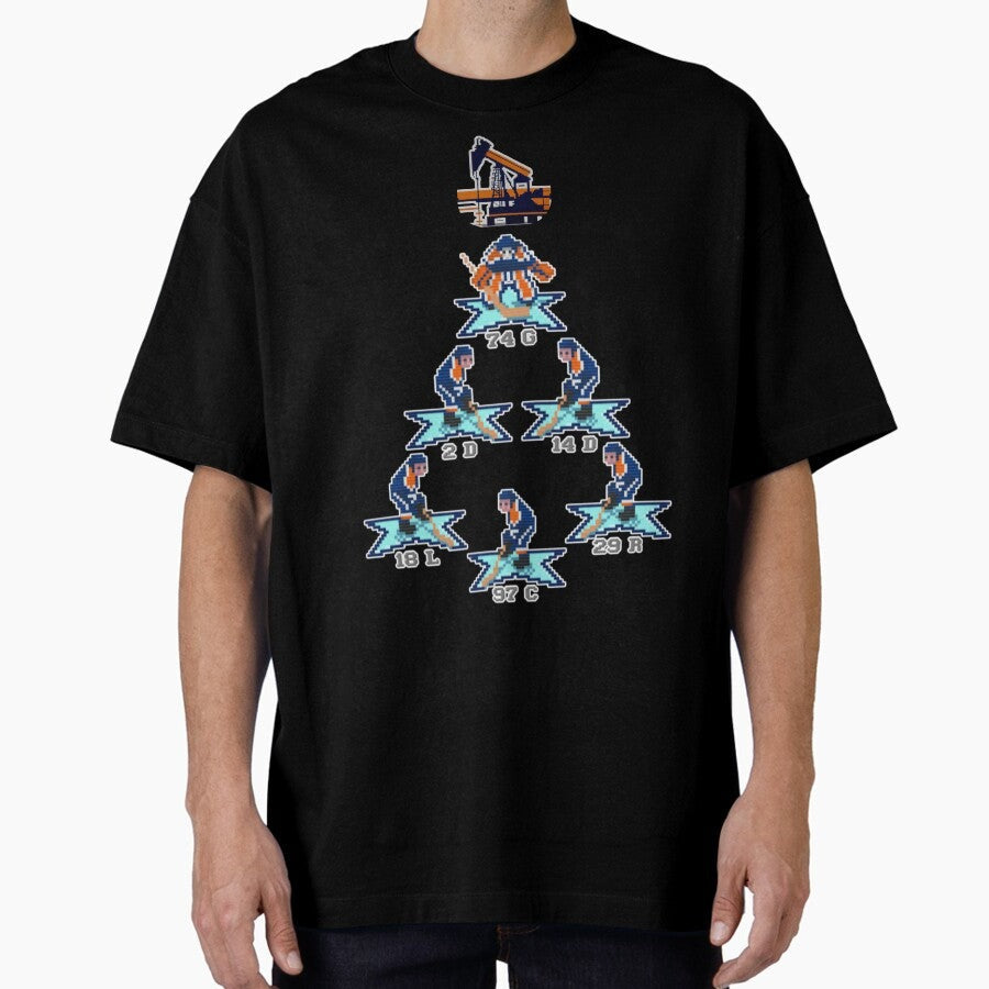 8bit hockey Oilers Current Oversized T-Shirt