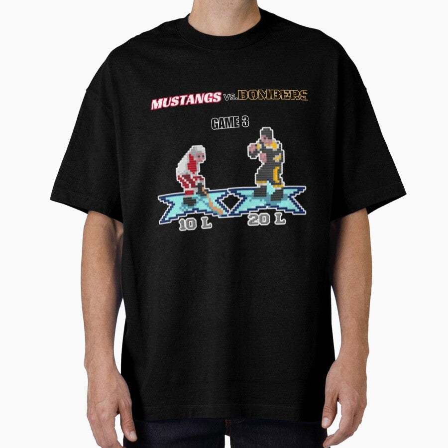 8bit hockey Youngblood Mustangs vs. Bombers Oversized T-Shirt