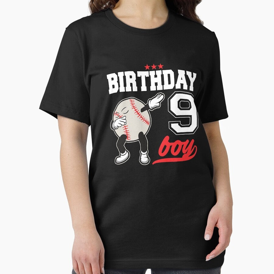 9 Year Old Birthday Dabbing Baseball 9th Boy Gift Essential T-Shirt